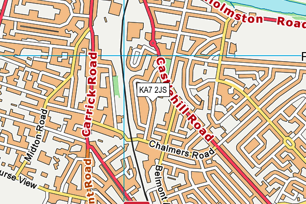 KA7 2JS map - OS VectorMap District (Ordnance Survey)