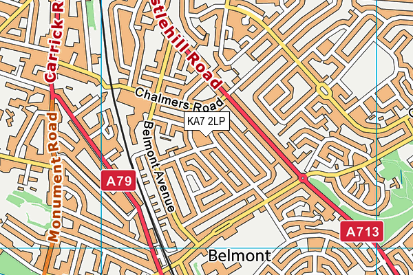 KA7 2LP map - OS VectorMap District (Ordnance Survey)