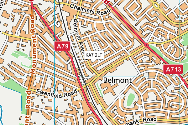 KA7 2LT map - OS VectorMap District (Ordnance Survey)