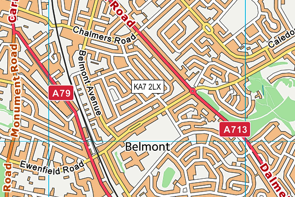 KA7 2LX map - OS VectorMap District (Ordnance Survey)
