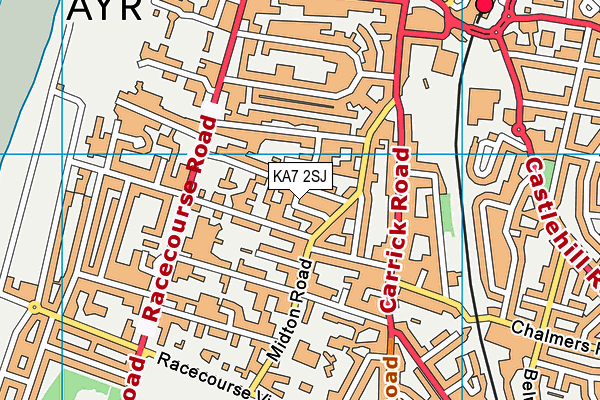 KA7 2SJ map - OS VectorMap District (Ordnance Survey)