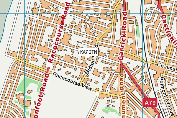 KA7 2TN map - OS VectorMap District (Ordnance Survey)