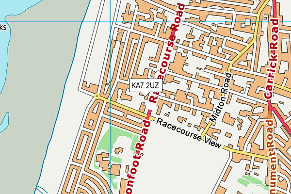 KA7 2UZ map - OS VectorMap District (Ordnance Survey)
