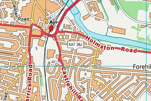 KA7 3BJ map - OS VectorMap District (Ordnance Survey)