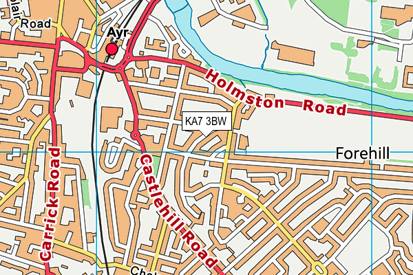 KA7 3BW map - OS VectorMap District (Ordnance Survey)