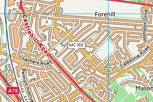 KA7 3DZ map - OS VectorMap District (Ordnance Survey)