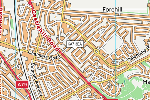 KA7 3EA map - OS VectorMap District (Ordnance Survey)