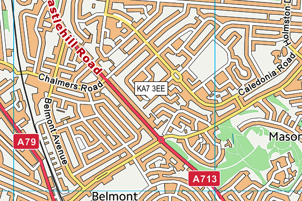 KA7 3EE map - OS VectorMap District (Ordnance Survey)
