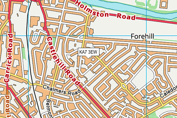 KA7 3EW map - OS VectorMap District (Ordnance Survey)