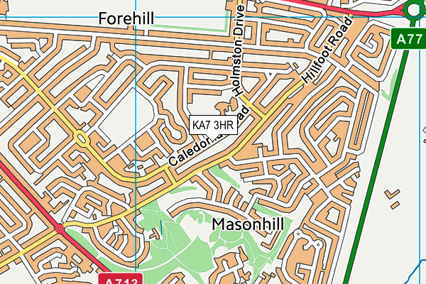 KA7 3HR map - OS VectorMap District (Ordnance Survey)