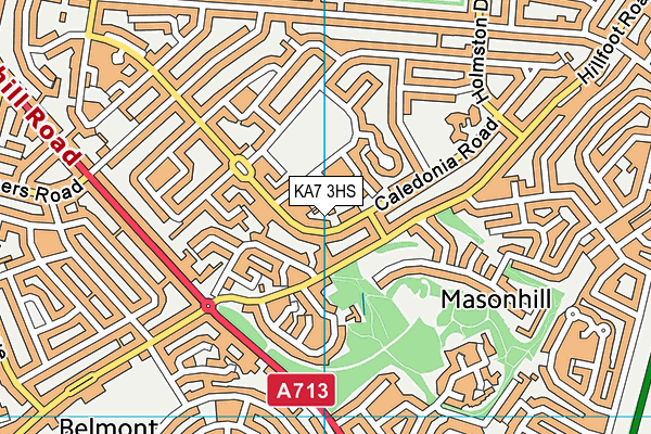 KA7 3HS map - OS VectorMap District (Ordnance Survey)