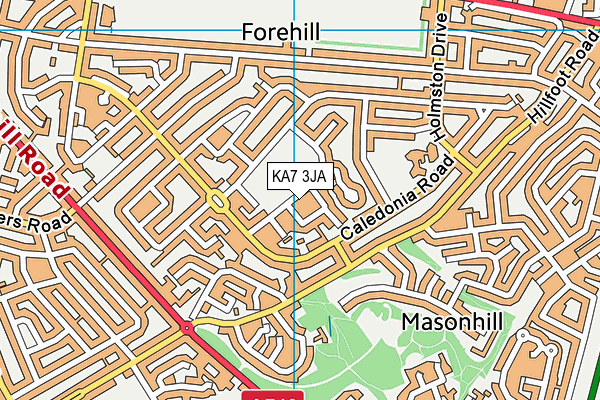 KA7 3JA map - OS VectorMap District (Ordnance Survey)