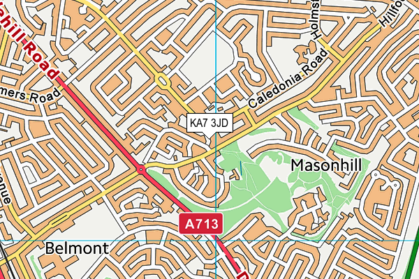 KA7 3JD map - OS VectorMap District (Ordnance Survey)