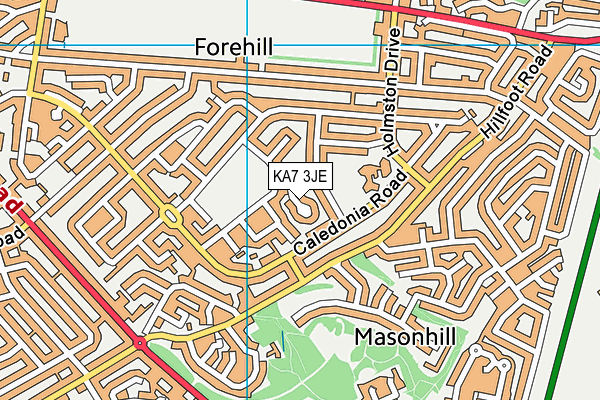 KA7 3JE map - OS VectorMap District (Ordnance Survey)