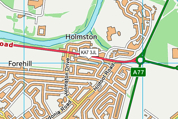 KA7 3JL map - OS VectorMap District (Ordnance Survey)