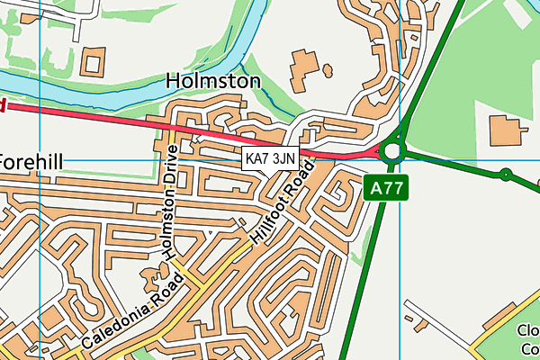 KA7 3JN map - OS VectorMap District (Ordnance Survey)