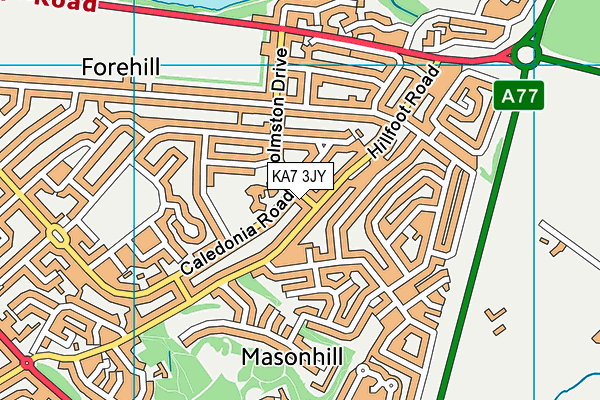 KA7 3JY map - OS VectorMap District (Ordnance Survey)