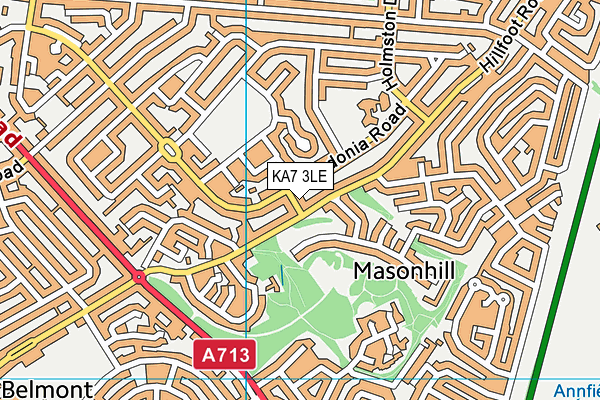 KA7 3LE map - OS VectorMap District (Ordnance Survey)