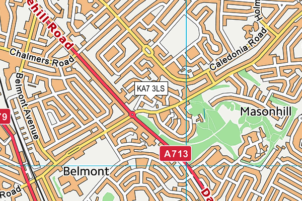 KA7 3LS map - OS VectorMap District (Ordnance Survey)