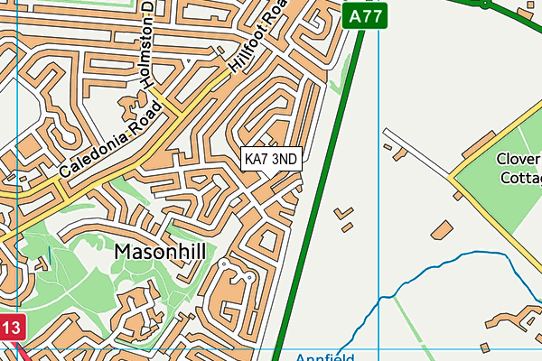 KA7 3ND map - OS VectorMap District (Ordnance Survey)