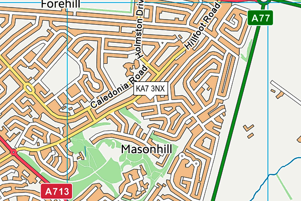 KA7 3NX map - OS VectorMap District (Ordnance Survey)