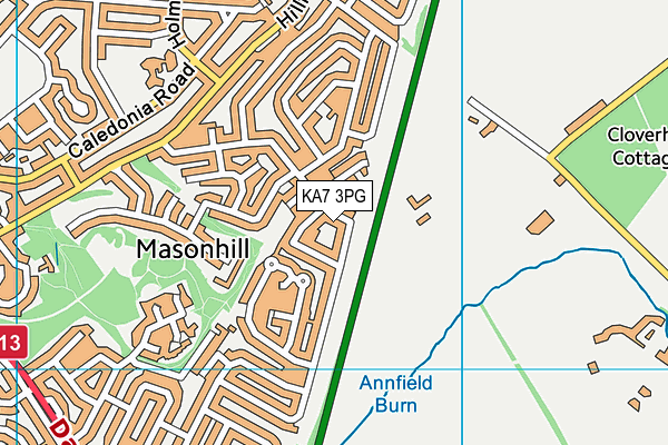KA7 3PG map - OS VectorMap District (Ordnance Survey)