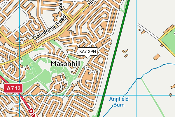 KA7 3PN map - OS VectorMap District (Ordnance Survey)
