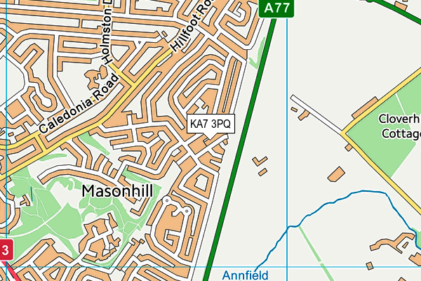 KA7 3PQ map - OS VectorMap District (Ordnance Survey)