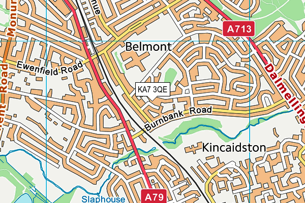 KA7 3QE map - OS VectorMap District (Ordnance Survey)