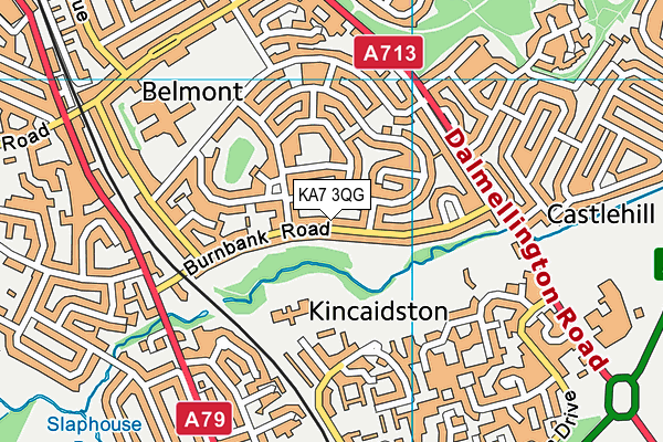 KA7 3QG map - OS VectorMap District (Ordnance Survey)