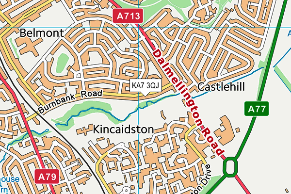 KA7 3QJ map - OS VectorMap District (Ordnance Survey)