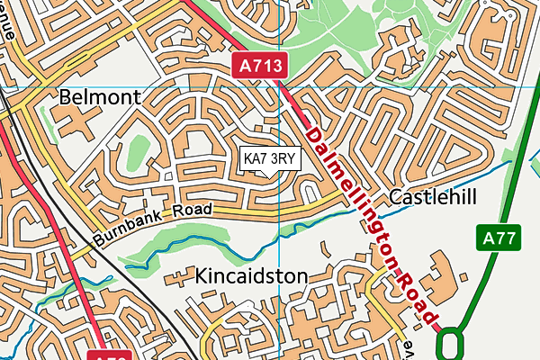 KA7 3RY map - OS VectorMap District (Ordnance Survey)