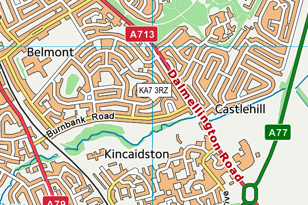 KA7 3RZ map - OS VectorMap District (Ordnance Survey)