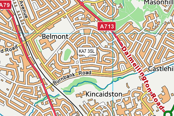 KA7 3SL map - OS VectorMap District (Ordnance Survey)