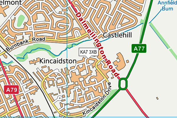 KA7 3XB map - OS VectorMap District (Ordnance Survey)