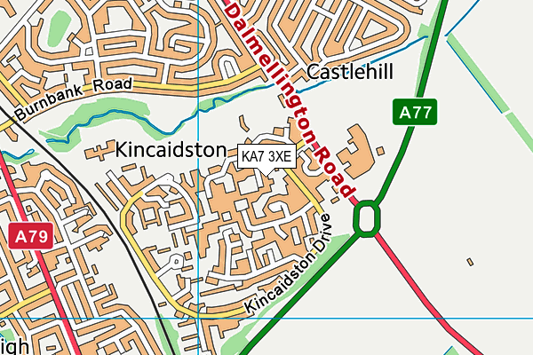 KA7 3XE map - OS VectorMap District (Ordnance Survey)