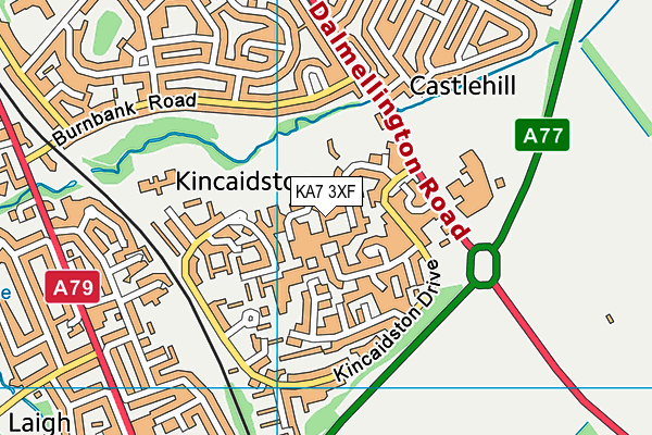 KA7 3XF map - OS VectorMap District (Ordnance Survey)