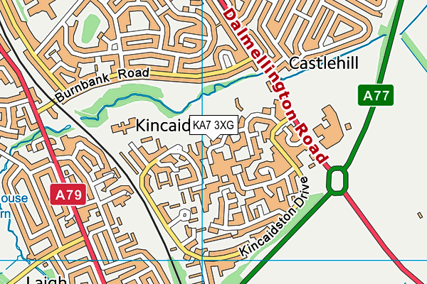 KA7 3XG map - OS VectorMap District (Ordnance Survey)
