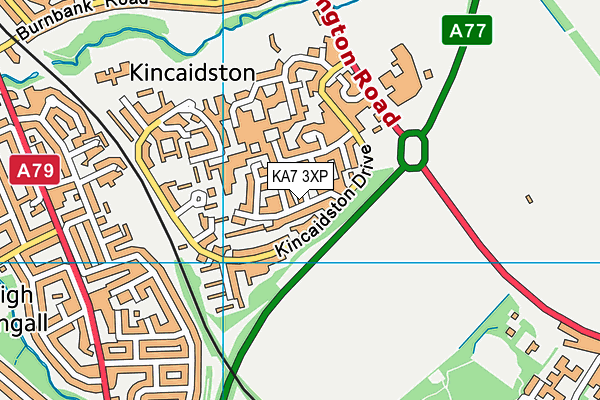 KA7 3XP map - OS VectorMap District (Ordnance Survey)