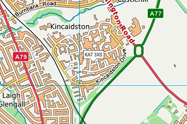KA7 3XS map - OS VectorMap District (Ordnance Survey)