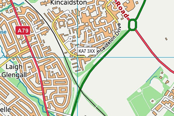 KA7 3XX map - OS VectorMap District (Ordnance Survey)
