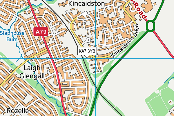 KA7 3YB map - OS VectorMap District (Ordnance Survey)