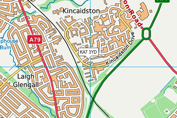 KA7 3YD map - OS VectorMap District (Ordnance Survey)