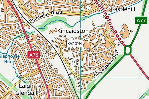 KA7 3YH map - OS VectorMap District (Ordnance Survey)