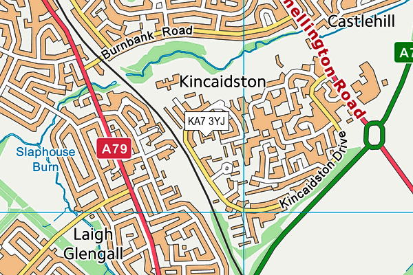 KA7 3YJ map - OS VectorMap District (Ordnance Survey)