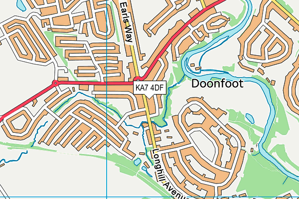 KA7 4DF map - OS VectorMap District (Ordnance Survey)