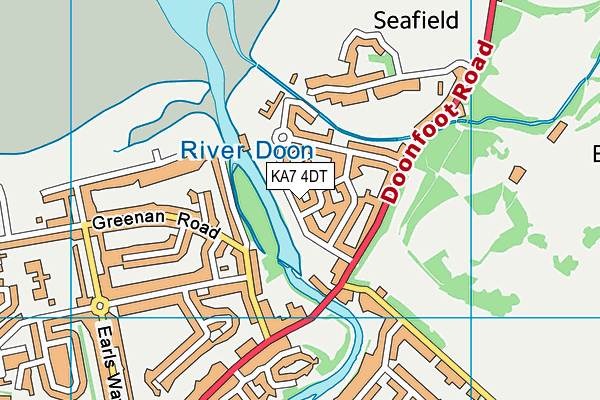 KA7 4DT map - OS VectorMap District (Ordnance Survey)