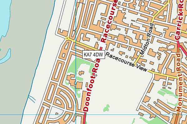 KA7 4DW map - OS VectorMap District (Ordnance Survey)