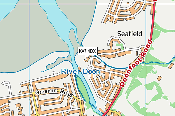 KA7 4DX map - OS VectorMap District (Ordnance Survey)