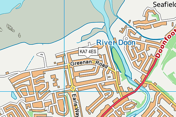KA7 4ES map - OS VectorMap District (Ordnance Survey)